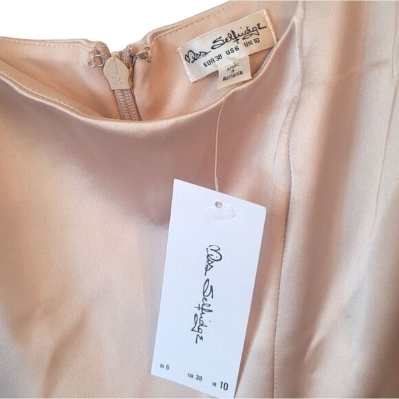 Miss Selfridge Satin Champagne Babydoll Mini Dress - Picture 3 of 6